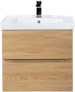 Подвесная тумба под раковину Art&Max Techno 60см дуб мадейра янтарь AM-Techno-600-2C-SO-LW674